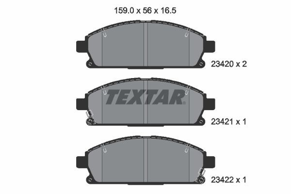 TEXTAR 2342001: Piduriklotsid