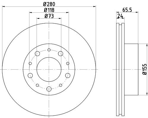 TEXTAR 92116600: Bremseskive Ø: 280mm, indvendigt ventileret, Ø: 280mm, uden hjulnav, uden hjulbolte