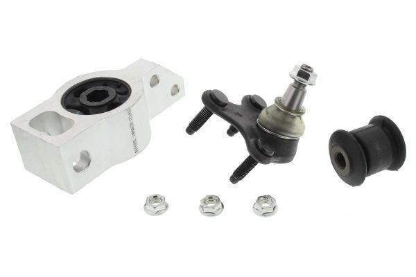 MAPCO 53286: Set reparatie, suspensie Axa fata stanga, partea de jos, cu articulatie de sarcina/ghidare, cu set suruburi de siguranta, cu bucsa de cauciuc
