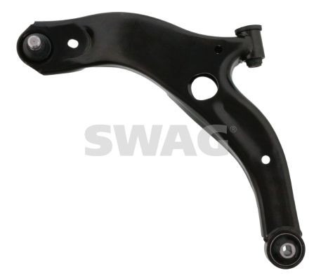 SWAG 83 94 2404: Bras de suspension Essieu avant gauche, Tôle d'acier, avec support en caoutchouc, avec rotule de suspension