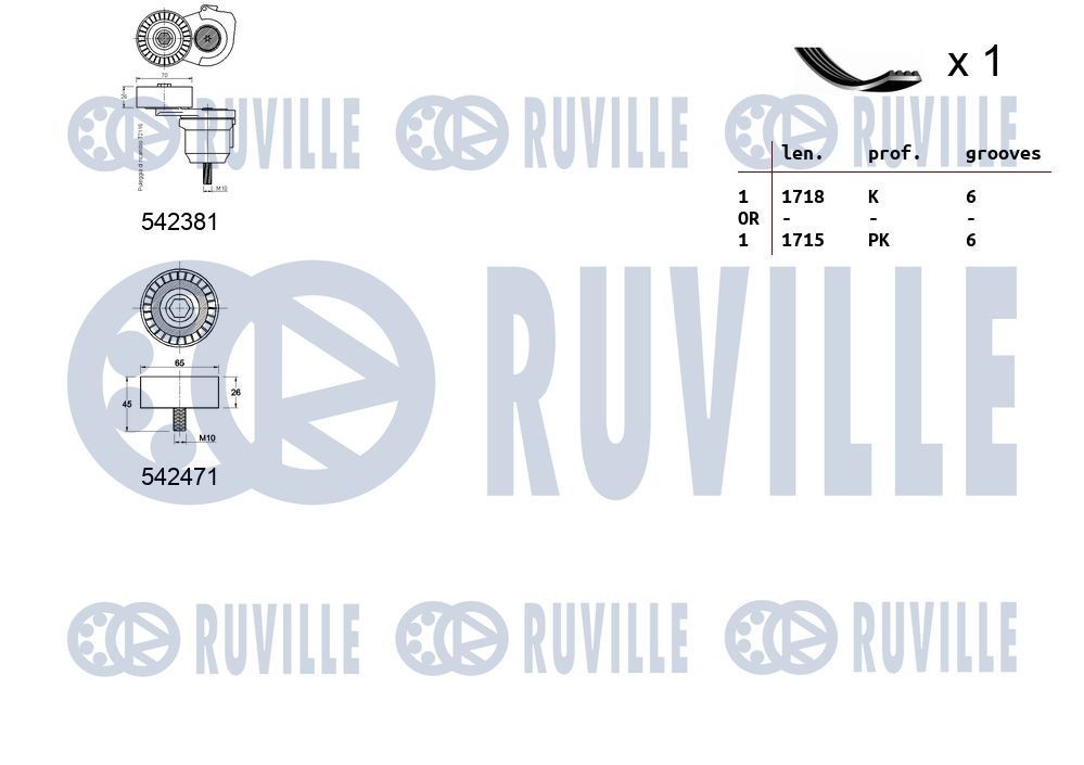 RUVILLE 65901: Ūdenssūknis Zobu skaits: 20, ar blīvi