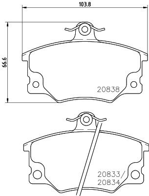 MINTEX MDB1240: Bremseklodser med bremsecaliperskruer