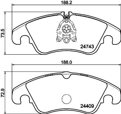 MINTEX MDB3041: Piduriklotsid koos pidurisadula kruvidega