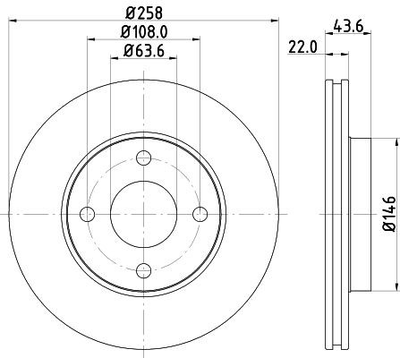 MINTEX MDC1030: Piduriketas Ø: 258mm, sisemine õhutus, Ø: 258mm, ilma rattakeskmeta, ilma rattalaagrita, ilma rattakinnituspoltideta