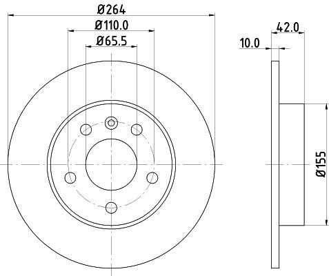 MINTEX MDC1052: Piduriketas Ø: 264mm, täis, Ø: 264mm, ilma rattakeskmeta, ilma rattalaagrita, ilma rattakinnituspoltideta
