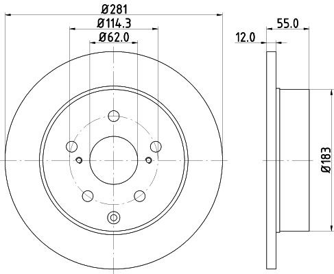 MINTEX MDC1826: Disque de frein Ø: 281mm, plein, Ø: 281mm, sans moyeu de roue, sans roulement de roue, sans boulon de fix° de roue