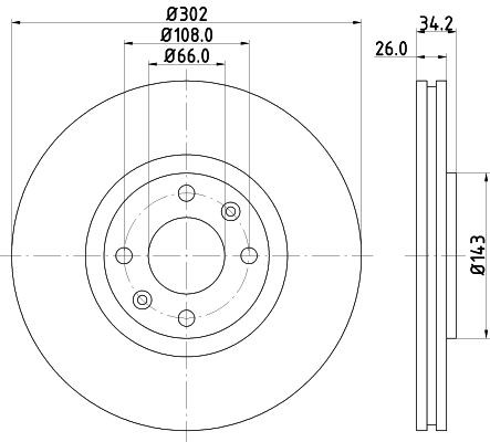 MINTEX MDC2032: Brzdový kotouč R: 302mm, vnitřně větráno, R: 302mm, bez náboje kola, bez ložiska (kola), bez šroubů vozidlového kola
