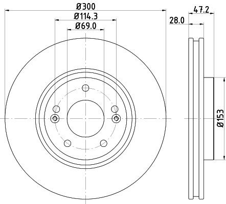 MINTEX MDC2043: Piduriketas Ø: 300mm, sisemine õhutus, Ø: 300mm, ilma rattakeskmeta, ilma rattalaagrita, ilma rattakinnituspoltideta