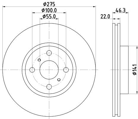 MINTEX MDC2061: Stabdžių diskas Ø: 275mm, vidinis ventiliavimas, Ø: 275mm, be rato stebulės, be rato guolio, be rato tvirtinimo smeigių