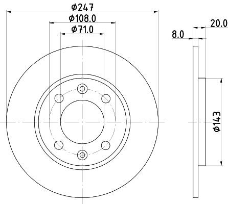 MINTEX MDC698: Bremseskive Ø: 247mm, fuldstændigt, Ø: 247mm, uden hjulnav, uden hjullejer, uden hjulbolte