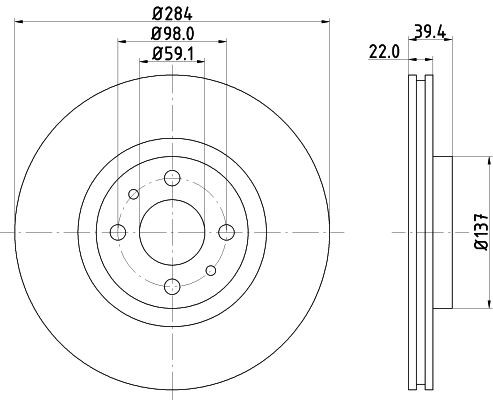 MINTEX MDC808: Piduriketas Ø: 284mm, sisemine õhutus, Ø: 284mm, ilma rattakeskmeta, ilma rattalaagrita, ilma rattakinnituspoltideta
