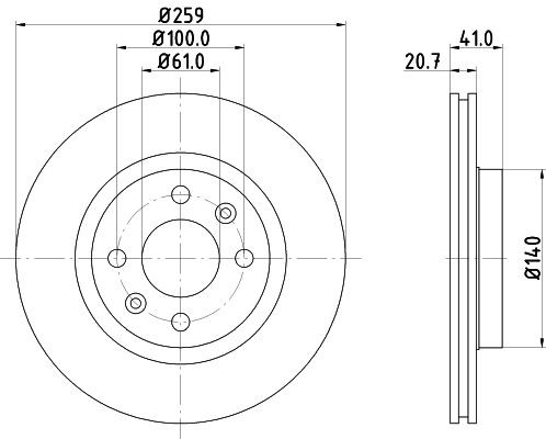 MINTEX MDC811: Piduriketas Ø: 259mm, sisemine õhutus, Ø: 259mm, ilma rattakeskmeta, ilma rattalaagrita, ilma rattakinnituspoltideta