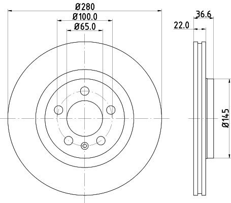 MINTEX MDC978: Disco de freno Ø: 280mm, ventilación externa, Ø: 280mm, sin buje de rueda, sin cojinete rueda, sin perno de sujeción de rueda