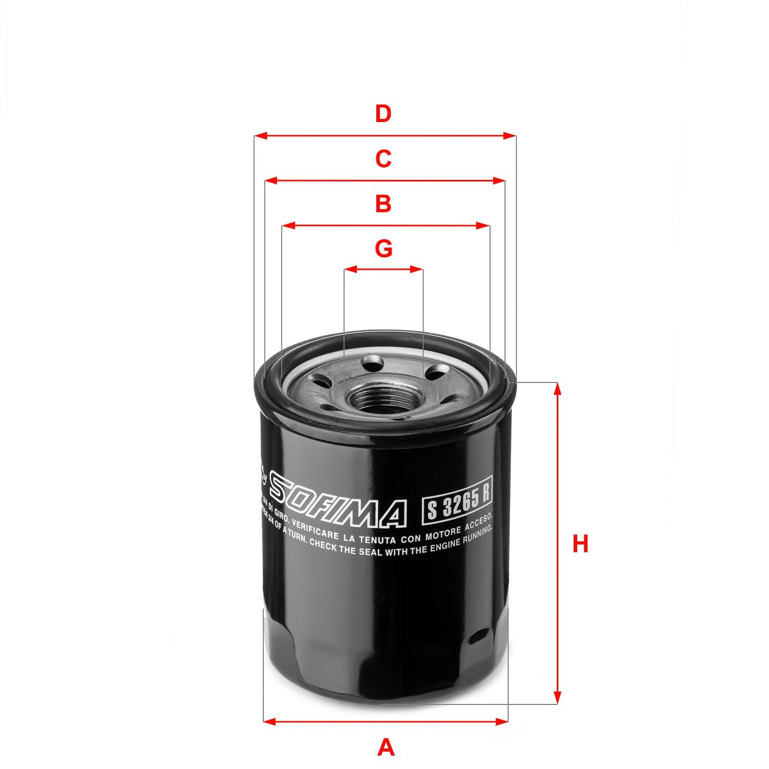 SOFIMA S 3265 R: Eļļas filtrs ar atgriezējvārstu