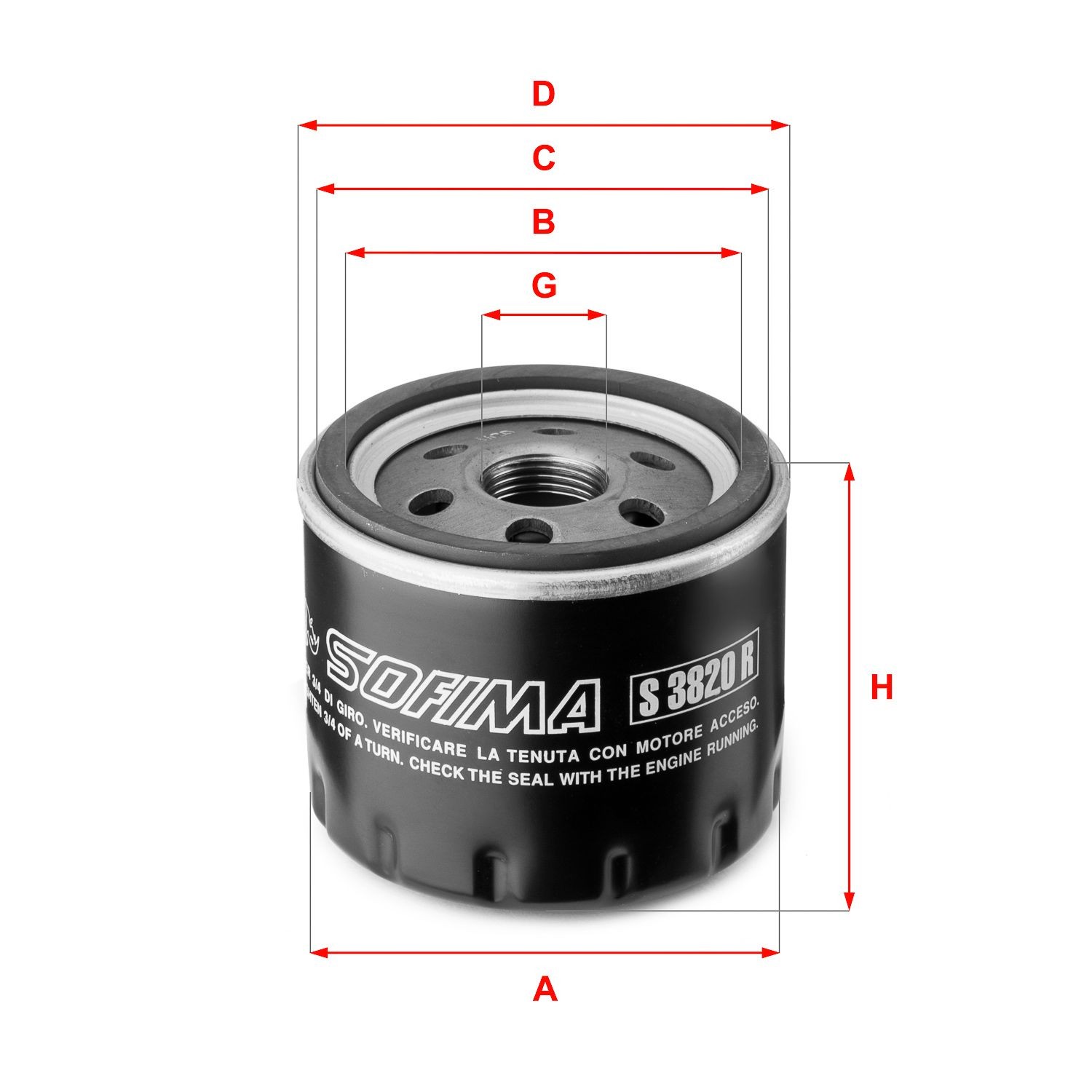 SOFIMA S 3820 R: Filtro olio con una valvola blocco arretramento