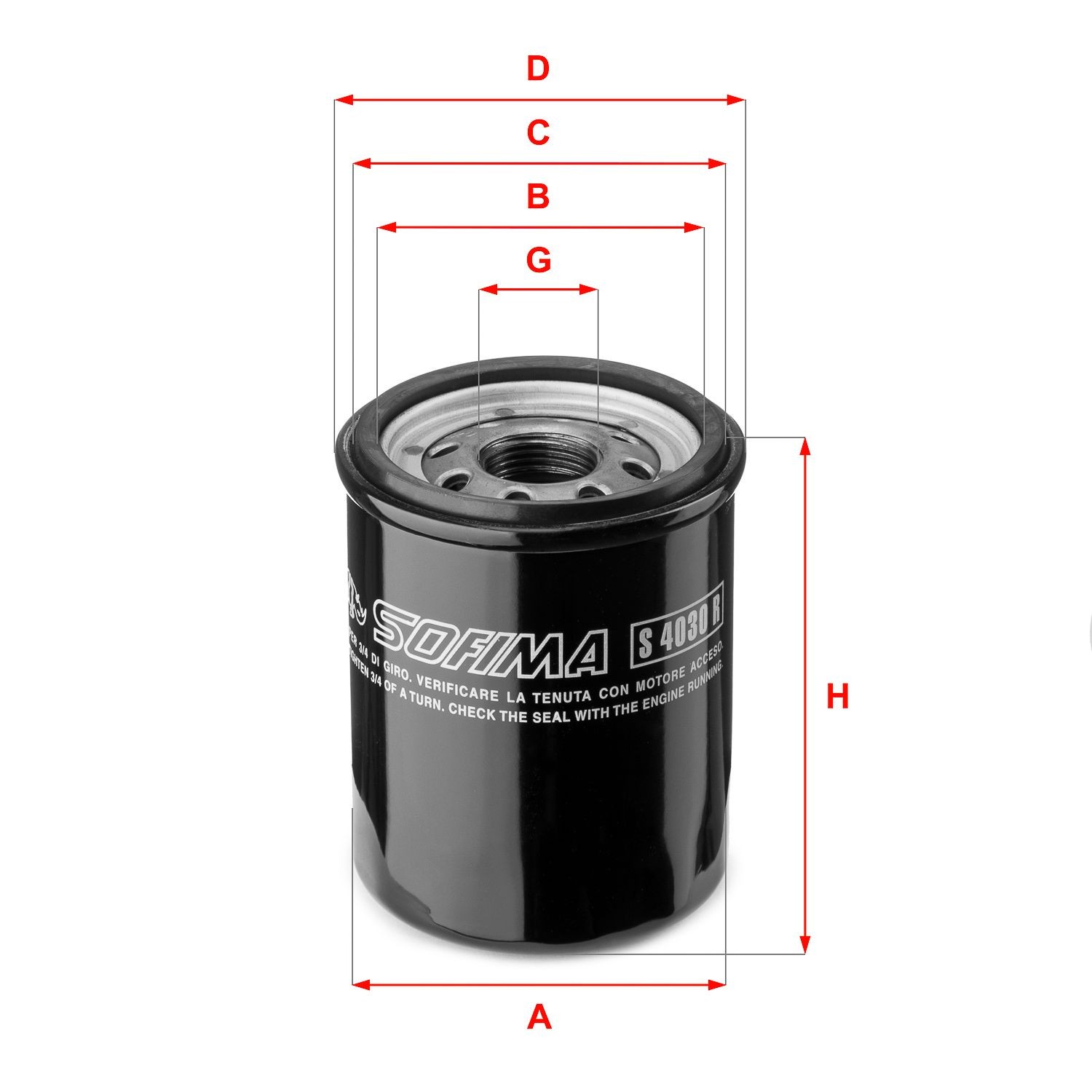 SOFIMA S 4030 R: Filtru ulei cu ventil blocare retur