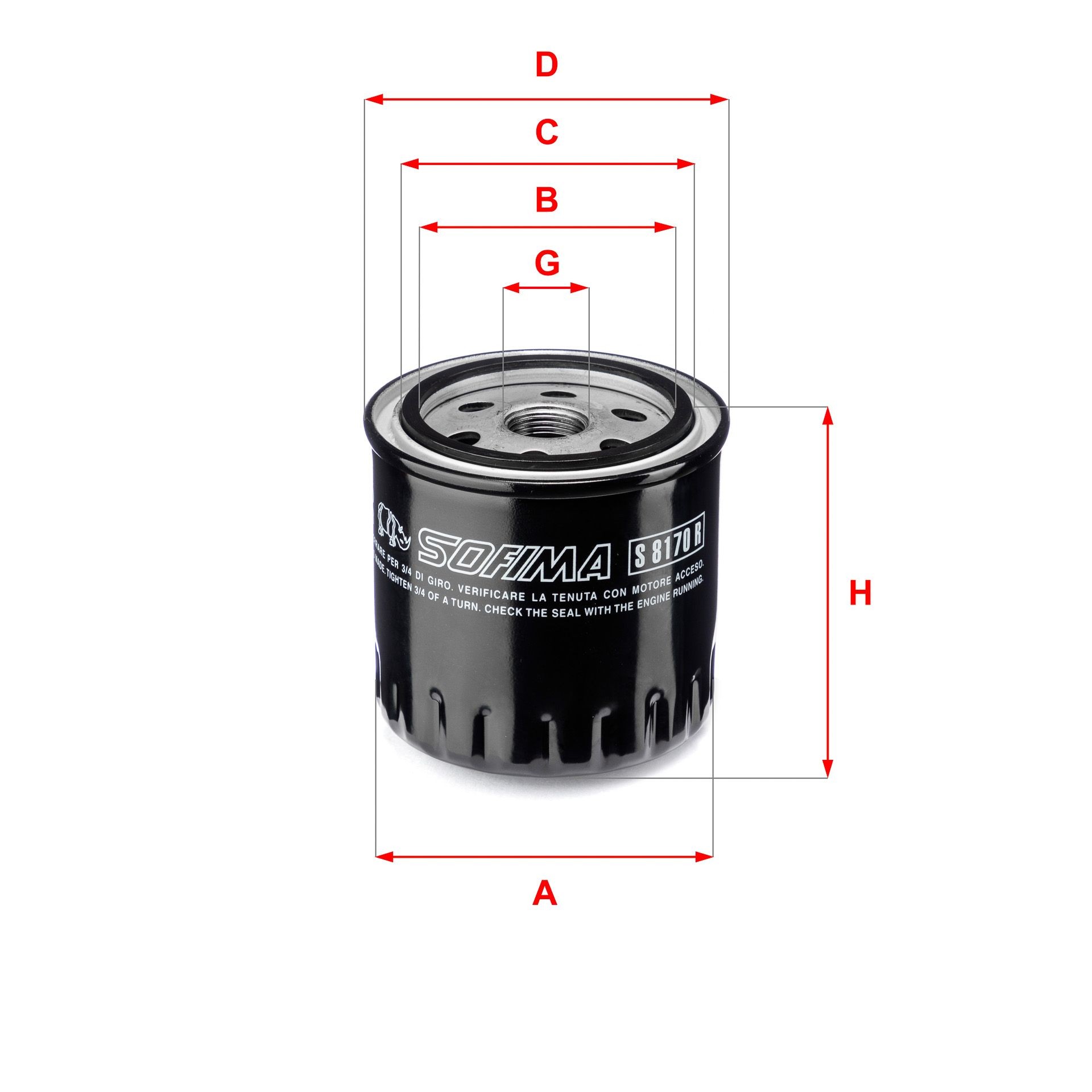 SOFIMA S 8170 R: Eļļas filtrs ar atgriezējvārstu