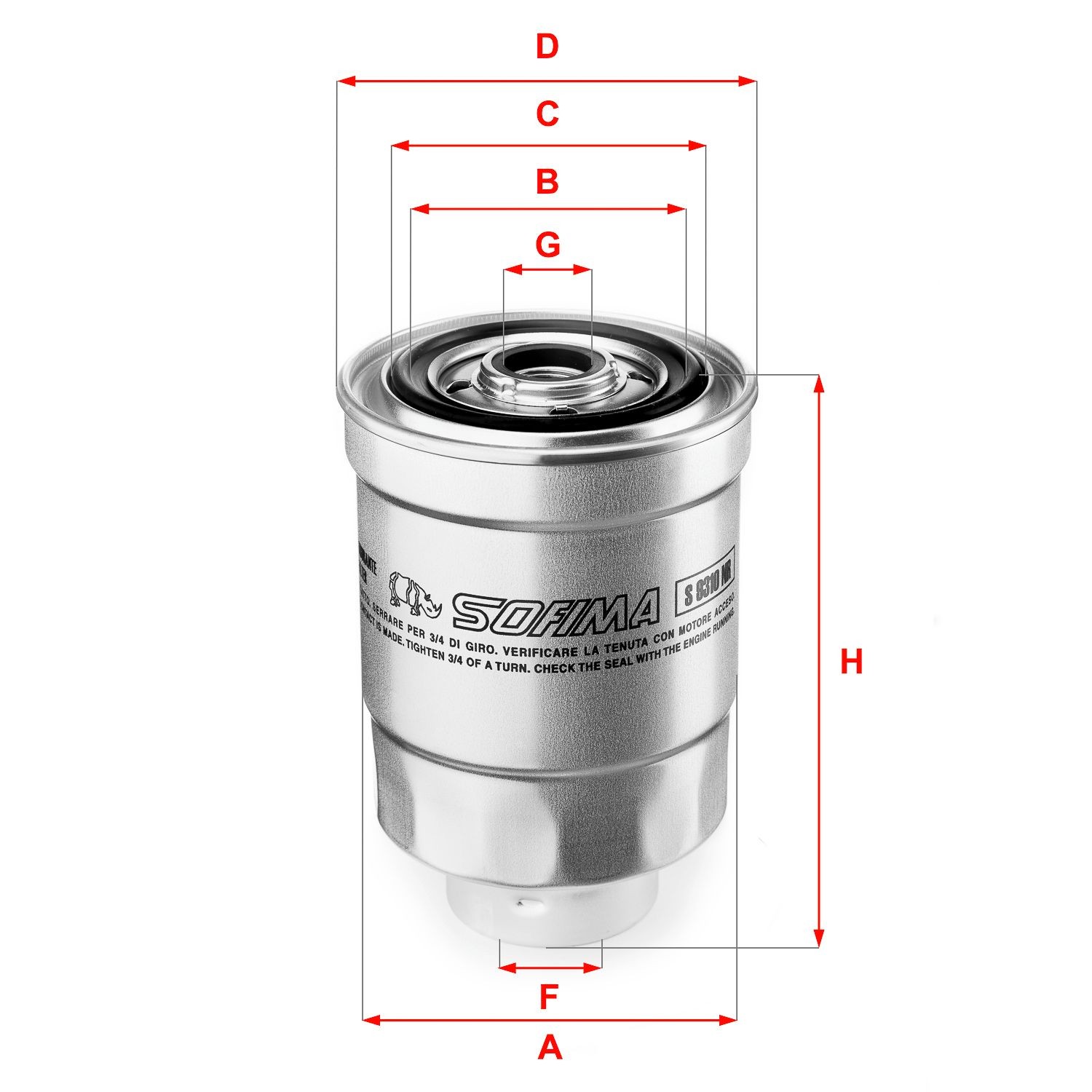 SOFIMA S 9310 NR: Degvielas filtrs