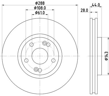 MINTEX MDC1714: Disco de freno Ø: 288mm, ventilación interna, Ø: 288mm, sin buje de rueda, sin perno de sujeción de rueda