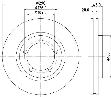MINTEX MDC1132: Stabdžių diskas Ø: 298mm, vidinis ventiliavimas, Ø: 298mm, be rato stebulės, be rato tvirtinimo smeigių