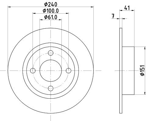 MINTEX MDC1410: Piduriketas Ø: 240mm, täis, Ø: 240mm, ilma rattakeskmeta, ilma rattalaagrita, ilma rattakinnituspoltideta