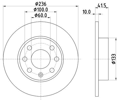 MINTEX MDC199: Bremseskive Ø: 236mm, fuldstændigt, Ø: 236mm, uden hjulnav, uden hjullejer, uden hjulbolte