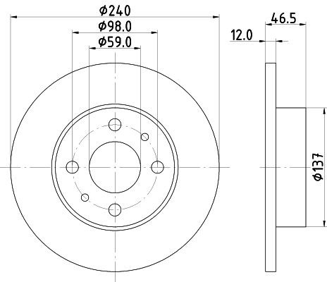 MINTEX MDC359: Bremžu diski Ø: 240mm, pilnīgi, Ø: 240mm, bez riteņa rumbas, bez riteņa rumbas gultņa, bez riteņu stiprināšanas skrūvēm