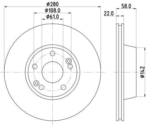 MINTEX MDC739: Piduriketas Ø: 280mm, sisemine õhutus, Ø: 280mm, ilma rattakeskmeta, ilma rattalaagrita, ilma rattakinnituspoltideta