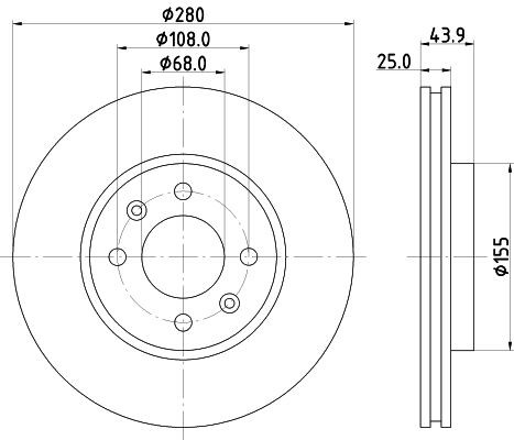 MINTEX MDC759: Piduriketas Ø: 280mm, sisemine õhutus, Ø: 280mm, ilma rattakeskmeta, ilma rattalaagrita, ilma rattakinnituspoltideta