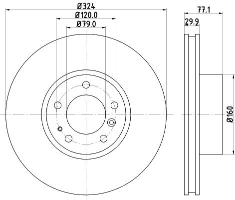MINTEX MDC833: Piduriketas Ø: 324mm, sisemine õhutus, Ø: 324mm, ilma rattakeskmeta, ilma rattalaagrita, ilma rattakinnituspoltideta