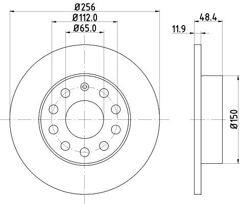 MINTEX MDC1679: Stabdžių diskas Ø: 256mm, visiškai, Ø: 256mm, be rato stebulės, be rato guolio, be rato tvirtinimo smeigių