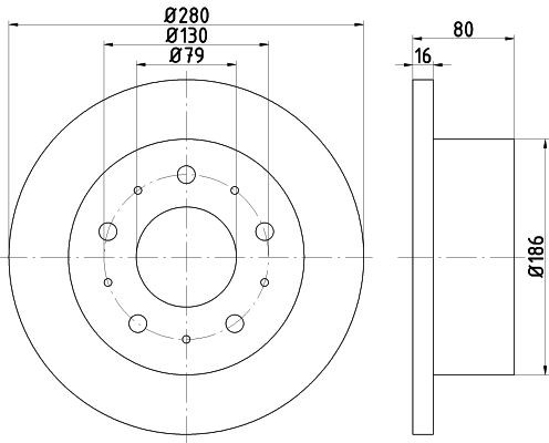 MINTEX MDC1817: Féktárcsa Ø: 280mm, tele, Ø: 280mm, kerékagy nélkül, kerékcsapágy nélkül, kerékrögzítő csavar nélkül