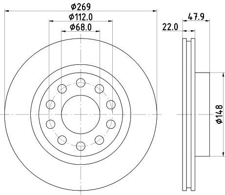 MINTEX MDC1923: Piduriketas Ø: 269mm, välisõhutus, Ø: 269mm, ilma rattakeskmeta, ilma rattalaagrita, ilma rattakinnituspoltideta