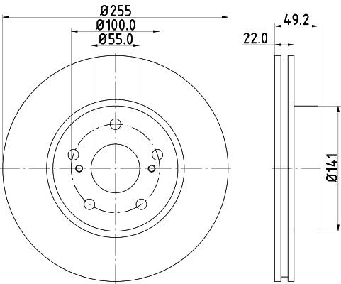 MINTEX MDC1953: Piduriketas Ø: 255mm, sisemine õhutus, Ø: 255mm, ilma rattakeskmeta, ilma rattalaagrita, ilma rattakinnituspoltideta