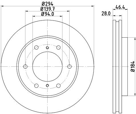 MINTEX MDC1960: Bremseskive Ø: 294mm, indvendigt ventileret, Ø: 294mm, uden hjulnav, uden hjullejer, uden hjulbolte