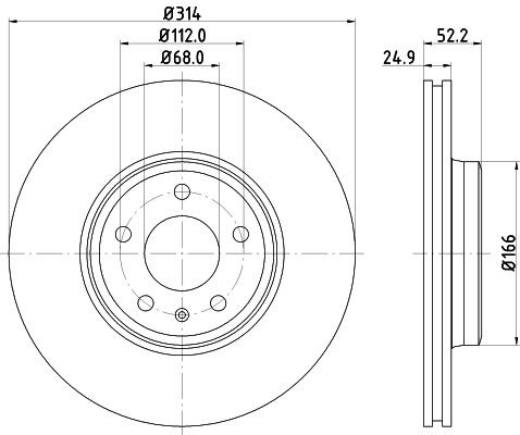 MINTEX MDC2200: Piduriketas Ø: 314mm, sisemine õhutus, Ø: 314mm, ilma rattakeskmeta, ilma rattalaagrita, ilma rattakinnituspoltideta