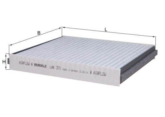 KNECHT LAK 371: Filtrs, Salona telpas gaiss Aktivētās ogles filtrs