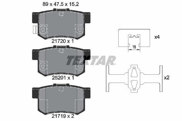 TEXTAR 2172001: Piduriklotsid Q+ koos lisadega