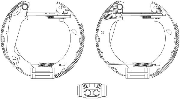 TEXTAR 84043802: Pidurikomplekt, trummelpidur koos rattapiduri silindriga, koos paigalduselemendiga Shoe Kit Pro