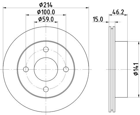 MINTEX MDC861: Piduriketas Ø: 214mm, sisemine õhutus, Ø: 214mm, ilma rattakeskmeta, ilma rattalaagrita, ilma rattakinnituspoltideta