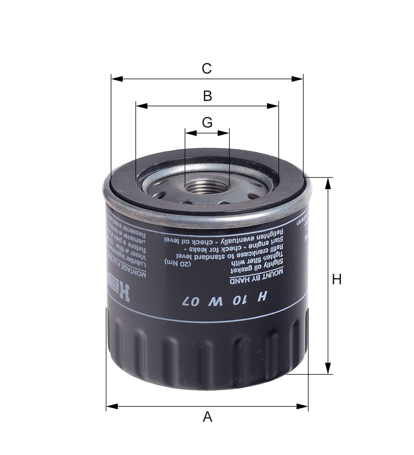 HENGST FILTER H10W07: Eļļas filtrs