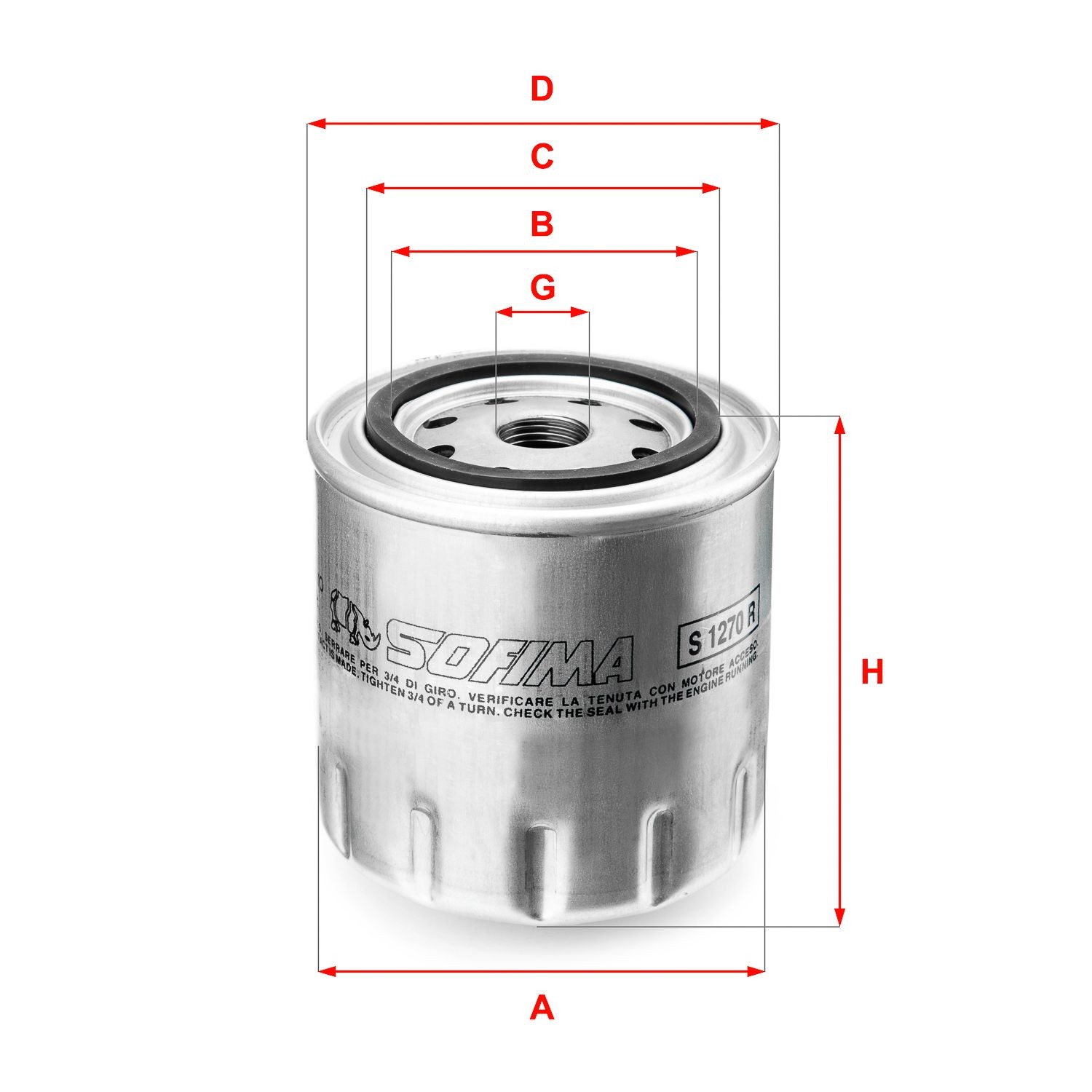 SOFIMA S 1270 R: Eļļas filtrs ar atgriezējvārstu