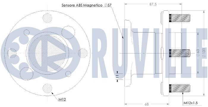 RUVILLE 985806: Valdymo svirties / išilginių svirčių įvorė