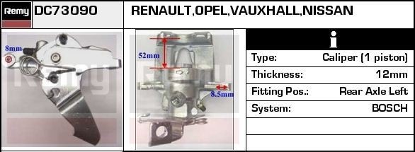 DELCO REMY DC73090: Bremžu suports Remy Remanufactured