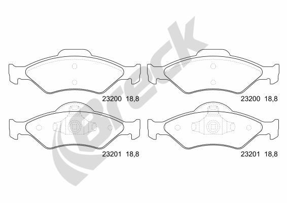 BRECK 23200 00 702 00: Piduriklotsid