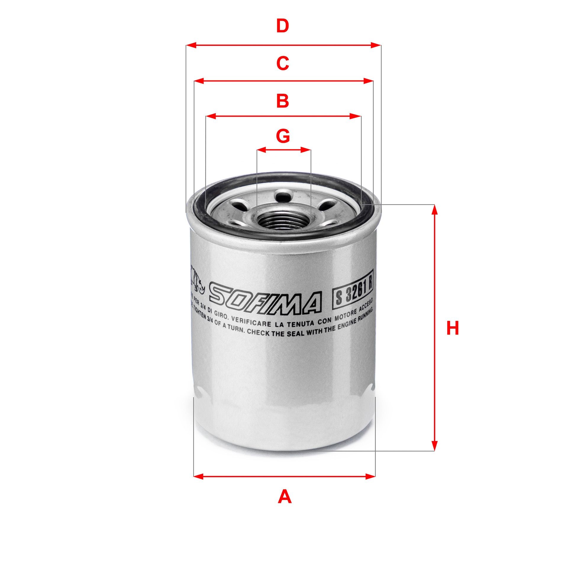 SOFIMA S 3261 R: Filtro olio con due valvole blocco arretramento