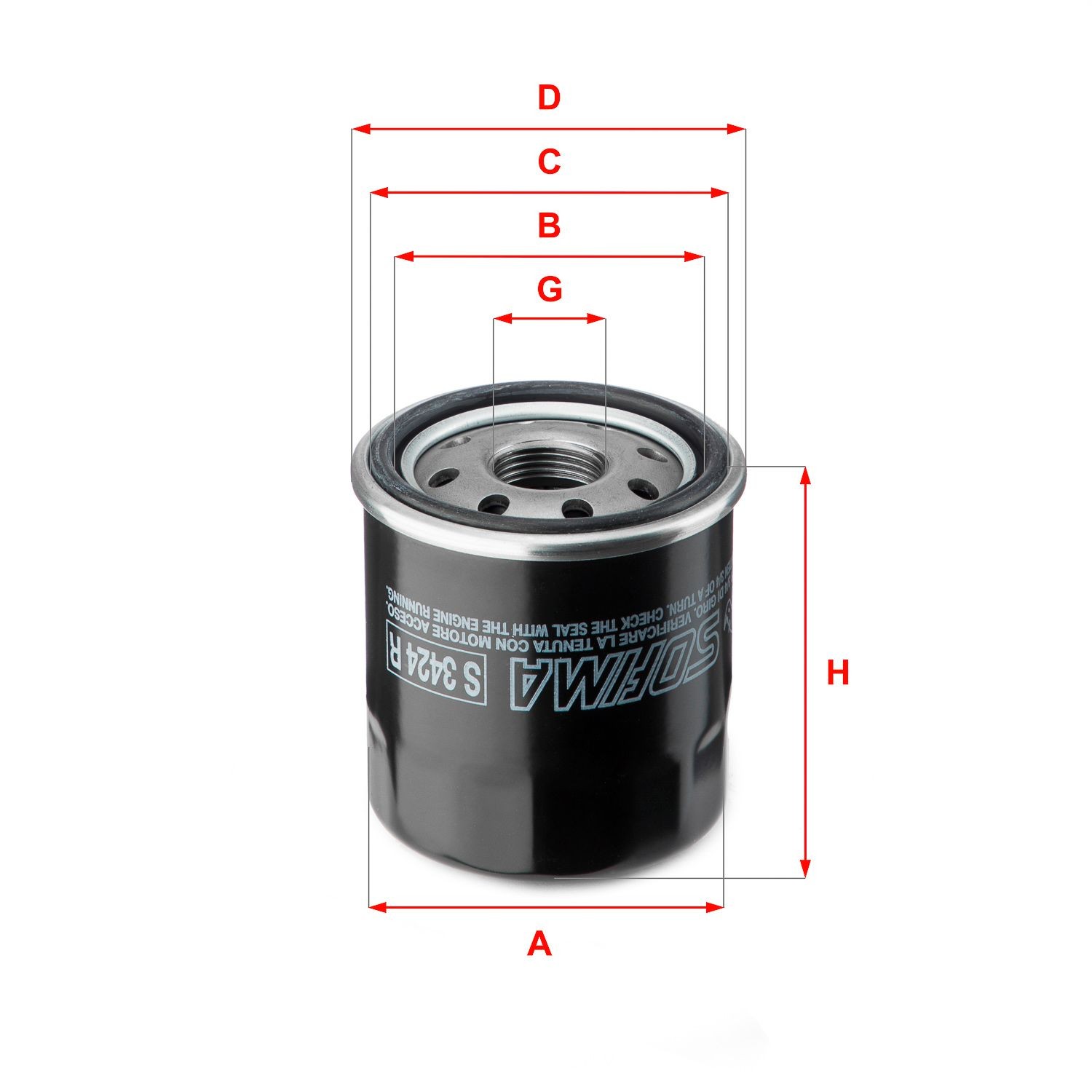 SOFIMA S 3424 R: Filtro olio con una valvola blocco arretramento