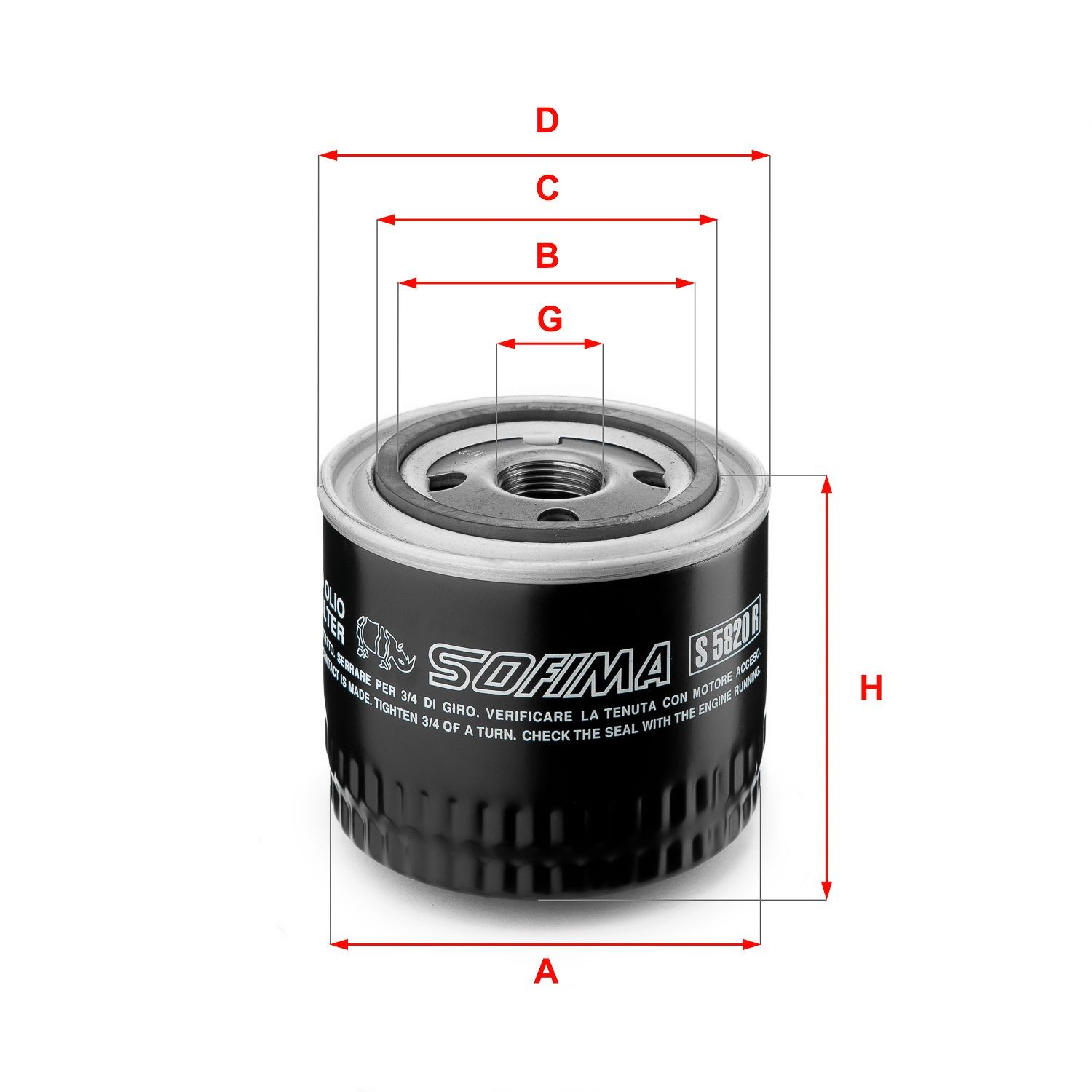 SOFIMA S 5820 R: Eļļas filtrs ar atgriezējvārstu