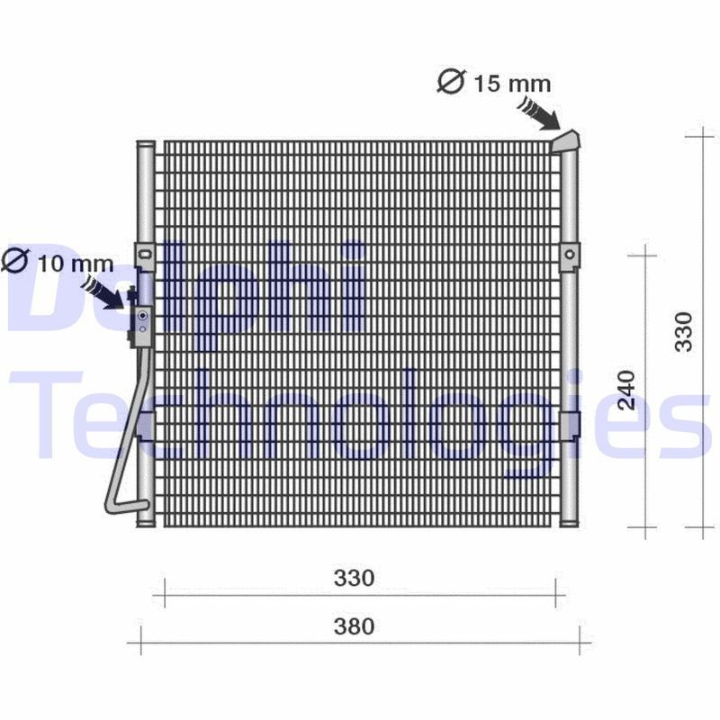 DELPHI TSP0225122: Kondensor, klimatanläggning 15mm