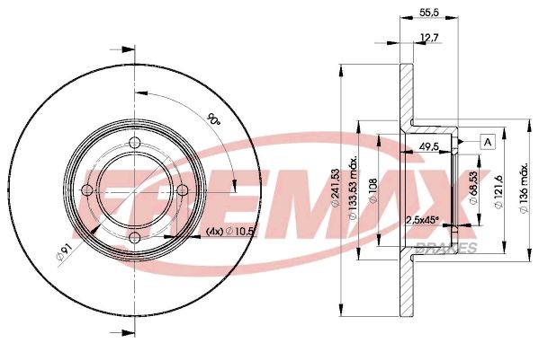 FREMAX BD-0751: Δισκόπλακα Ø: 246mm, πλήρες, Ø: 246mm, Premium Black Carbon +